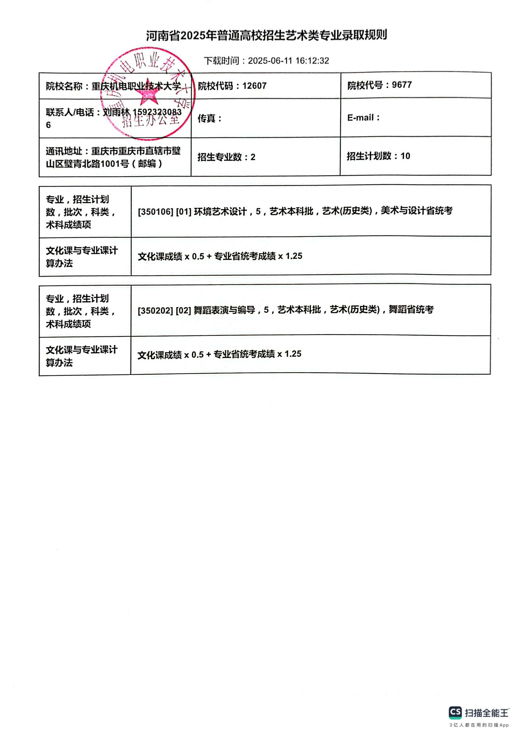 河南省2025年艺术类专业录取规则_00(1)